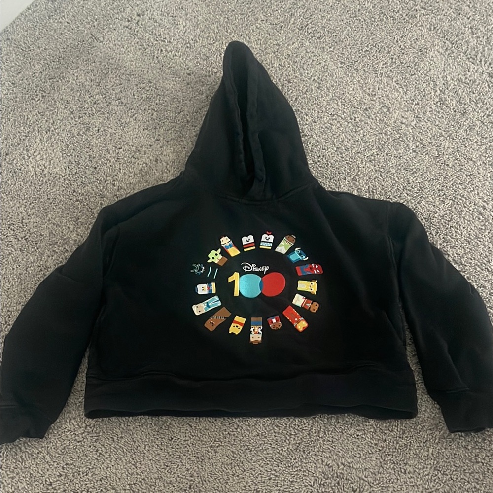 Disney Black Hoodie with Vibrant Character Wheel